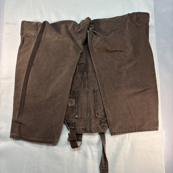 Carhartt Brown Bib Overalls 48x30 Double Knee -Made In USA (Send Offers) - Picture 9 of 11